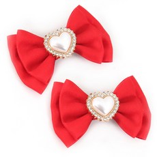 arang.rorang 女童用Chloe Heart雙蝴蝶結髮夾 2入
