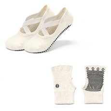 Asana 交叉綁帶皮拉提斯襪 + 拇指孔手套組