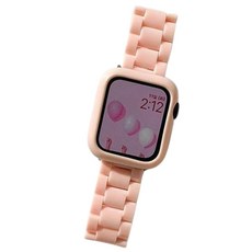 루아러블 애플워치 파스텔 호마이카 레진 스트랩, 핑크, 1개