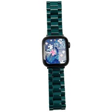 루아러블 애플워치 파스텔 호마이카 레진 스트랩, 다크그린, 1개