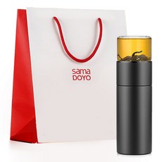 Sama DOYO 尚明 泡茶用304不鏽鋼保溫瓶 238ml+購物袋, 黑色, 1組