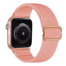 루아러블 애플워치 스트레치 스포츠 밴드 스트랩, 베이지핑크