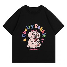 레몬소울 여성용 체빗 프린팅 반팔 티셔츠 06799