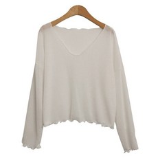 린다샵 여성용 델리아 브이넥 루즈핏 긴팔 니트 cpnt4604k35