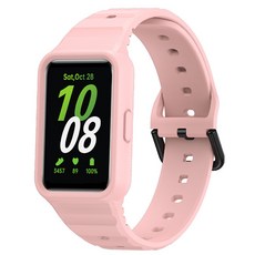 SPACE SHIELD Galaxy Fit 3 相容一體式彩色矽膠錶帶, 粉紅色