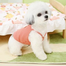 DING DONG PET 寵物角色簡約無袖T恤, 1個, 粉紅色