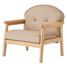 孩童單人防潑水沙發, 原木色