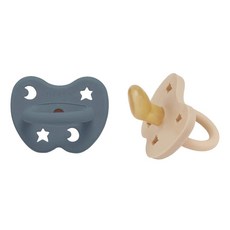 HEVEA 丹麥橡膠安撫奶嘴 2種組, 沙色、海藍色, 1組, 第 2 階段(3-36 個月)