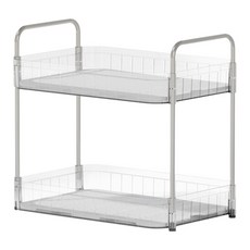 BeurreokMateu 壓克力瀝水架杯架收納盒, 白色, 2層