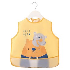 일상속반짝 유아용 조끼형 방수 이유식 턱받이, 곰돌이, 1개, 1매