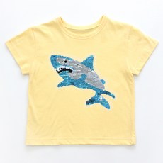 男童反轉鯊魚亮片短袖T恤