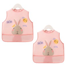 Ilsangsokbanzzak 嬰兒背心式防水圍兜, 兔子, 2件