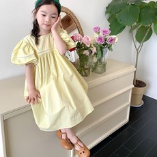 Arbe 女童羅馬泡泡袖連身裙