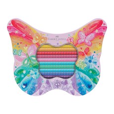 FABER-CASTELL 輝柏 Sparkle閃亮彩色鉛筆 蝴蝶禮物鐵盒