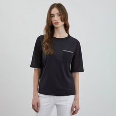 올리비아로렌 여성용 배색라운드 티셔츠 VOCAS4M3431