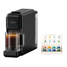 KANU Pebble輕巧簡約膠囊咖啡機+咖啡膠囊組, DSM-DN, 卵石黑