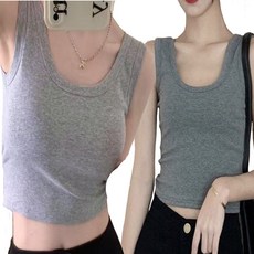 피어니스트 여성용 크롭 민소매 나시 티셔츠 2종 세트