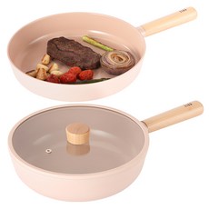 nEOFLam FIKA Objet 電磁爐用平底鍋3件組, 1套, 迷你Fika, 28cm 平底鍋 + 30cm 炒鍋 + 鍋蓋