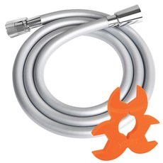 YNET 雙頭旋轉蓮蓬頭軟管, 銀色