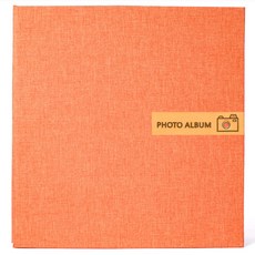 Allode 回憶照片自黏式相簿 33.5 x 32.5 cm, 60張, B03 橘色 + 白色