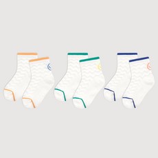 milkmile 兒童微笑Z字形網眼襪3件組
