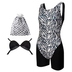 아쿠아티카 여성용 실내 2부 수영복 + 언더브라 + 비닐백 세트 AQA692