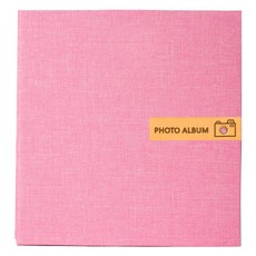 Allode 簡約照片黏貼式相簿 28 x 27 cm, A01 粉紅色 + 黑色, 40張