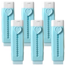 2Youngdesign 愛心滑動橡皮擦, 6個, 藍色
