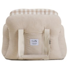 울리 반려동물 코튼 체크 구름가방, 샌드베이지, 1개
