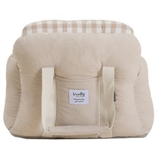 Woolly 寵物棉質格紋雲朵包, 1個, 砂米黃