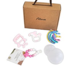 AGAFURA 嬰兒固齒器禮盒, 粉紅色, 6件組, 1套