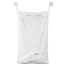 문뒤수납 공간절약 틈새 세탁 빨래통 매쉬, 화이트