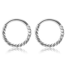 gelluna 手術鋼纖細麻花分段式穿環 P-06-1 8mm 2入