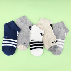 게스키즈 아동용 삼선 로고 스니커즈 양말 5족 세트 GS-K10