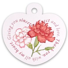 핸즈픽 플로럴 카네이션 하트 택, 핑크, 40개