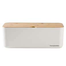 HUMANMOTION 竹蓋式延長線整理盒 ZP-3L, 白色+竹色, 1個