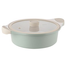 IH電磁爐適用Oslo陶瓷雙耳燉鍋, 薄荷綠, 24cm, 1個