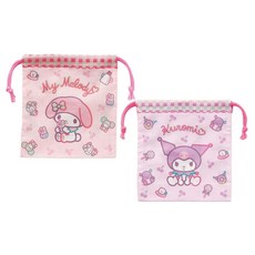 SKATER 便攜式小物收納袋 KB64WN 2入, 1套, 美樂蒂庫洛米