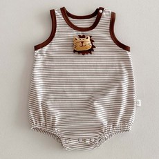 Bebeniz 嬰幼兒立體玩偶條紋無袖連身衣