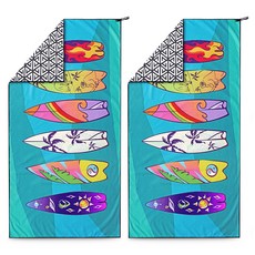 4몬스터 극세사 대형 서프 비치타월, 피쉬보드, 2개