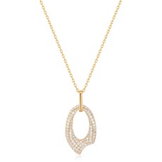 아니아하이에 여성용 파베 어로우 925 실버 목걸이 N051-02G