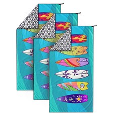 4몬스터 극세사 대형 서프 비치타월, 피쉬보드, 3개