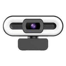 UniSync 2K超高畫質美顏燈USB電腦網路遠端視訊/網路直播攝影機, 內建降噪麥克風, 三段式補光 智能美顏, 自動對焦, 360度, 單一產品, 廣角款