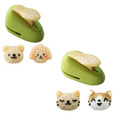 Cuteme 海苔壓模器 微笑臉 MP224 + 動物臉 MP225 套組, 混合色, 1套