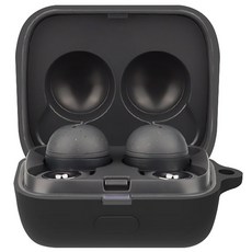 SPACE SHIELD Sony WF-L900 相容 LinkBuds 矽膠保護殼, 黑色