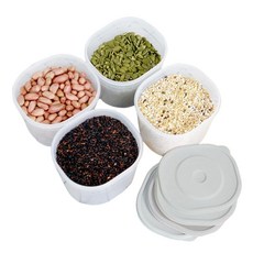 KAZT 馬卡龍多用途雜糧罐 900ml, 淺灰色, 4個