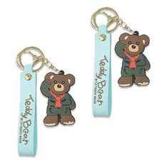 TR테디베어 2D 테디베어 키홀더 에어포스, 블루, 2개