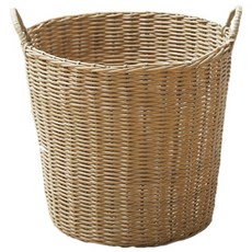 Alpha Commerce 通風大尺寸藤編洗衣籃, 經典米色