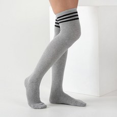 노디자인 여성용 미니멀 실속팩 삼선 오버니삭스 양말 2족 세트