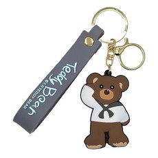 TR테디베어 테디베어 키링 2D 마린보이, 그레이, 2개